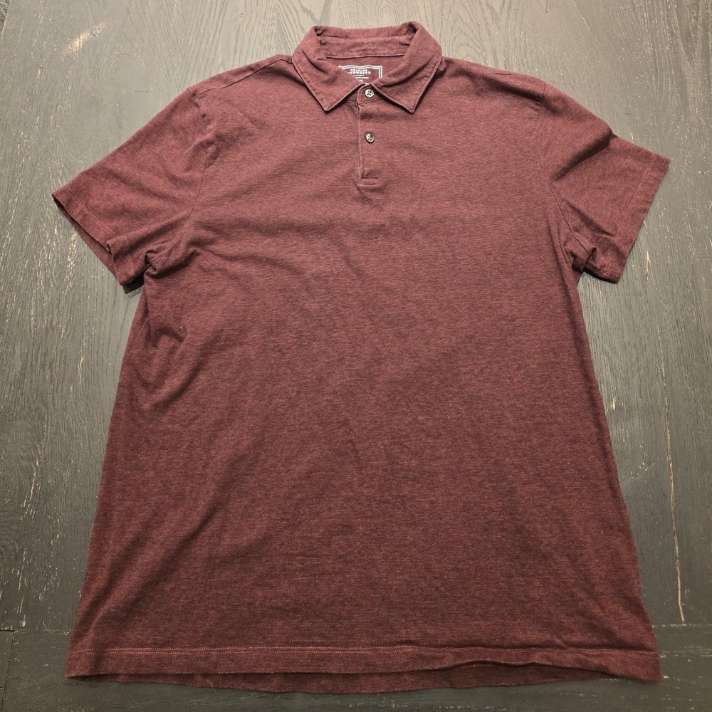 Charles‎ Tyrwhitt Mens Polo Short Sleeve Shirt Medium Cotton Burgundy